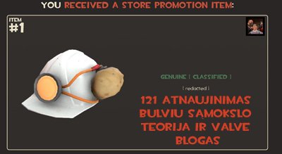 121 Atnaujinimas - Bulvių sąmokslo teorija ir Valve blogas